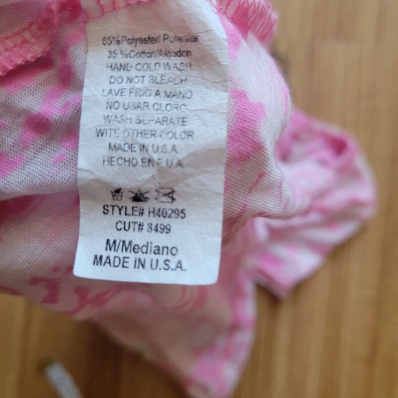 Vintage Havana Shirt Womens Size Medium Pink And White Burnout High Low Top - Picture 6 of 7